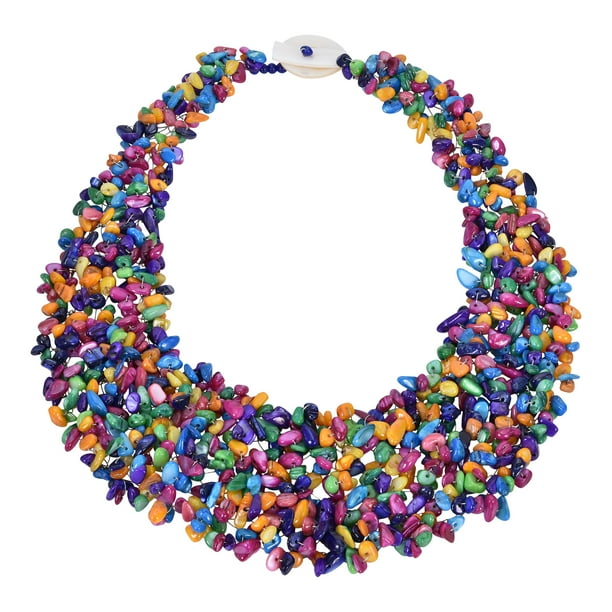 Big Ethnic Layered MOP Shell Gold Discs Waterfall Statement Bib Choker Necklace Big Ethnic Layered MOP Shell Gold Discs Waterfall Statement Bib Choker Necklace